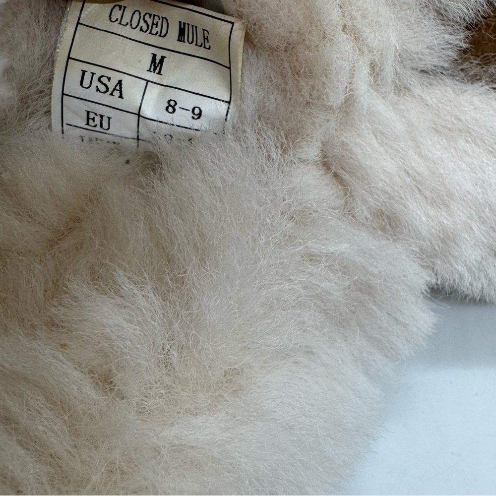 Australia Luxe Collective Sheep Fur Happy Face Closed Toe Mule Leather Slippers - Picture 9 of 10